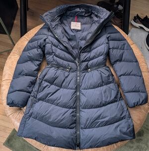 Moncler Mirielon Women's Down Coat Full Zip Long Sleeve Black Size 1 Small/XS